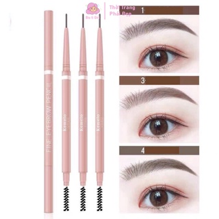 Bút chì kẻ mày không trôi, bút chì kẻ chân mày kemelo có 2 đầu gồm 1 đầu vẽ và 1 đầu chải lông mày