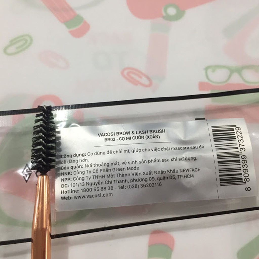 Cọ Mi Cuốn Xoắn VACOSI BROW &amp; LASH BRUSH - BR03