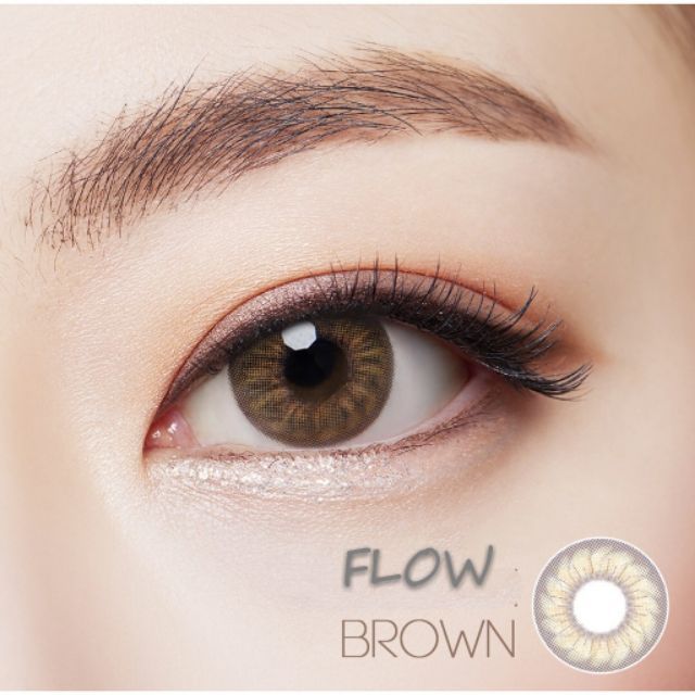 Lens mắt nâu Flow Brown( full độ cận từ 0-5 độ )