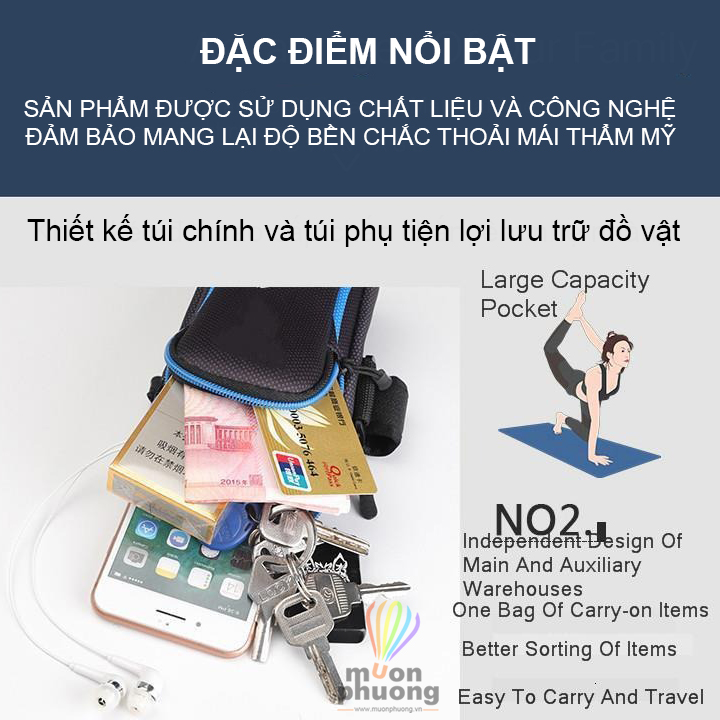 Túi đeo tay chạy bộ đựng điện thoại thể thao hoa văn chấm bi - MUÔN PHƯƠNG SHOP