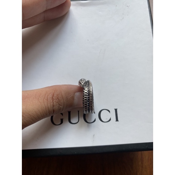 Nhẫn unisex gucci Snake mạ bạc hàng cao cấp.