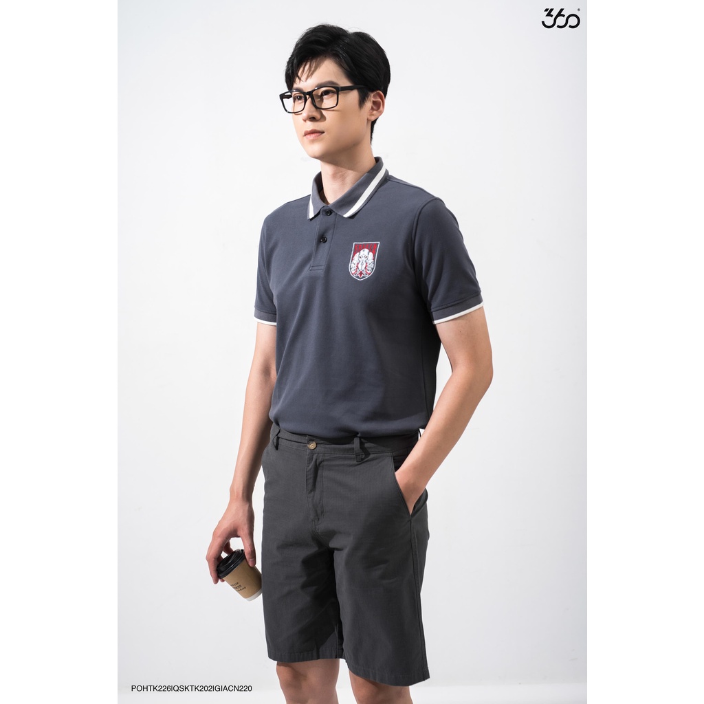 Áo polo nam local brand 360 BOUTIQUE thêu họa tiết ngực - POHTK226