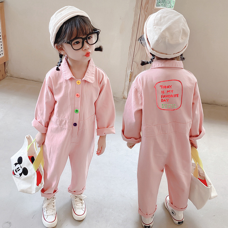 Áo liền quần tay dài phong cách Hàn Quốc cho bé gái