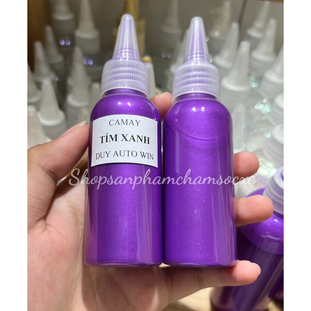 Camay màu tím xanh - Sơn xe máy đóng chai 100g và 50g