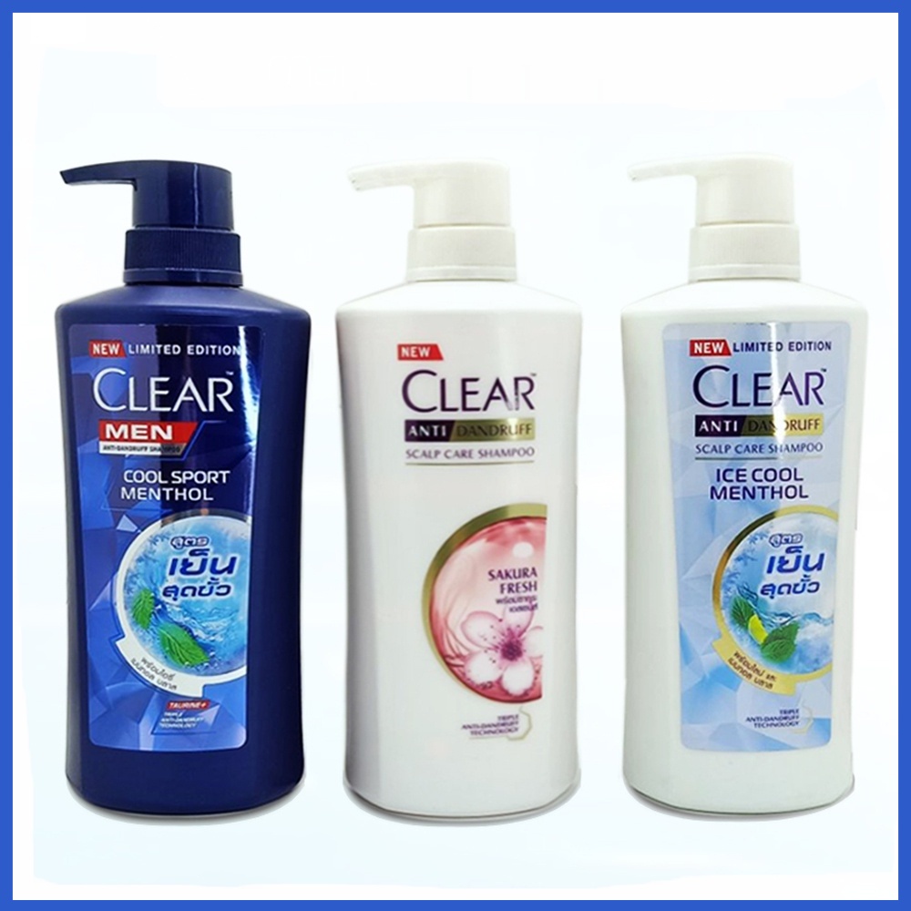 Dầu Gội Clear Bạc Hà Clear men và Hoa Anh Đào Thái Lan Mẫu mới giúp sảng khoái và làm sạch gàu