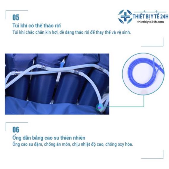 Đệm Nệm Hơi Chống Loét Hỗ Trợ Hạn Chế Lở Loét Da Cho Người Già Người Bệnh Nhờ Dòng Khí Tuần Hoàn, Giảm Đau Mỏi Tê Bì