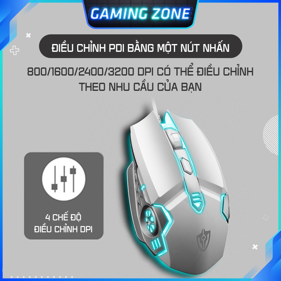 Chuột chơi game có dây 6D PRO LED RGB 7 màu cực đẹp siêu nhạy điều chỉnh DPI