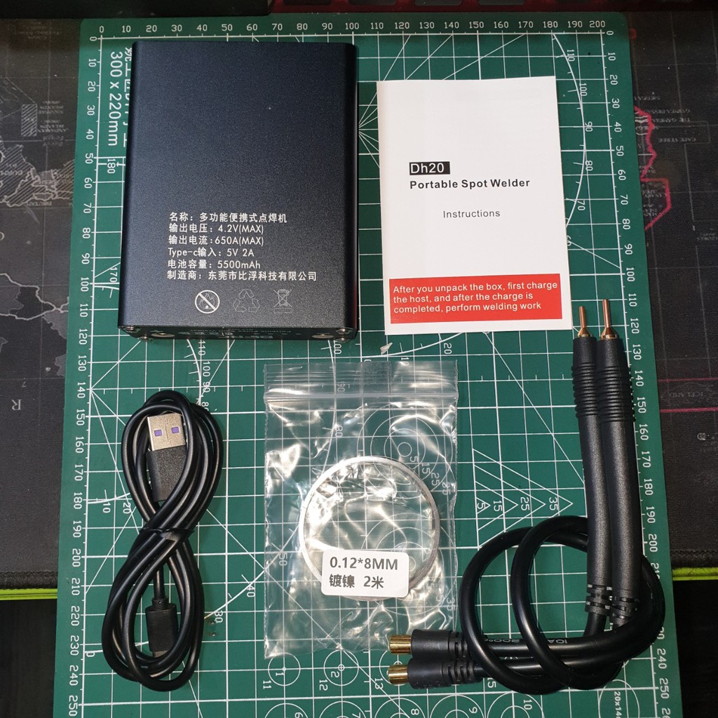 Máy hàn cell pin mini cầm tay 650A siêu mạnh tiện lợi,9 cấp độ(vỏ mới,sách english)