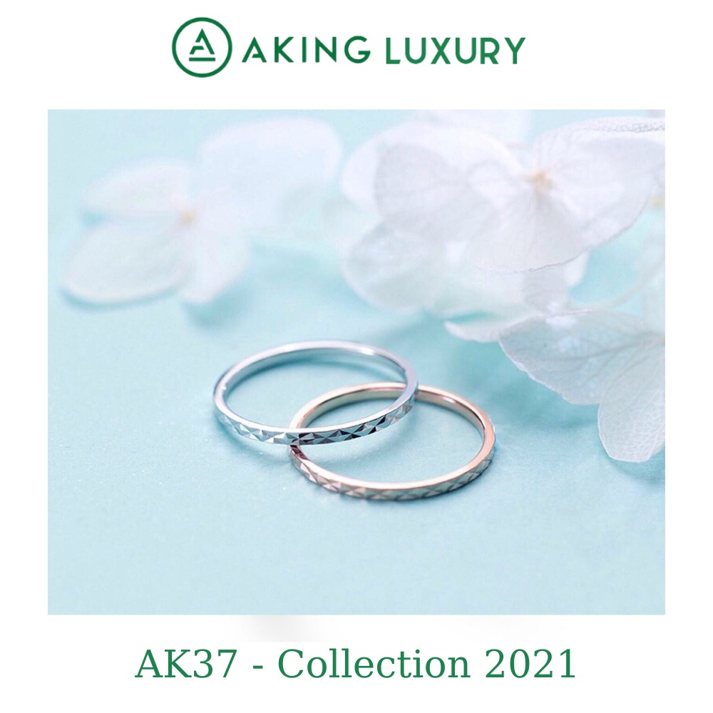 Nhẫn bạc nữ AKING LUXURY AK37, nhẫn nữ được xử lý góc cạnh thể hiện cá tính của người đeo. Nhẫn mới nhất 2021