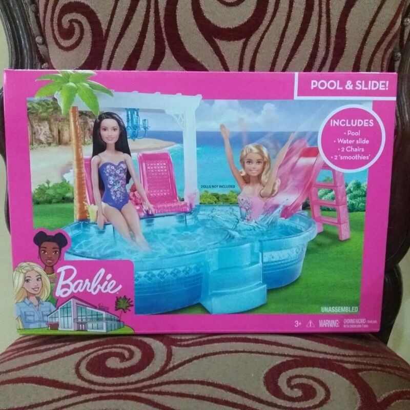 Hồ Bơi Và Cầu Tuột Cho Búp Bê Barbie