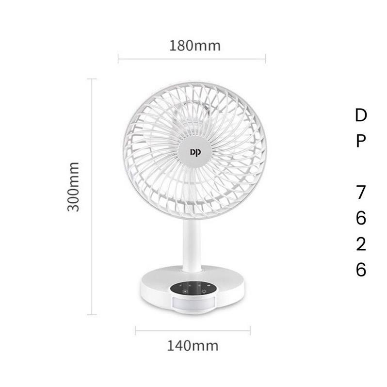 QUẠT SẠC TÍCH ĐIỆN CÓ ĐÈN LED DP-7626-7627