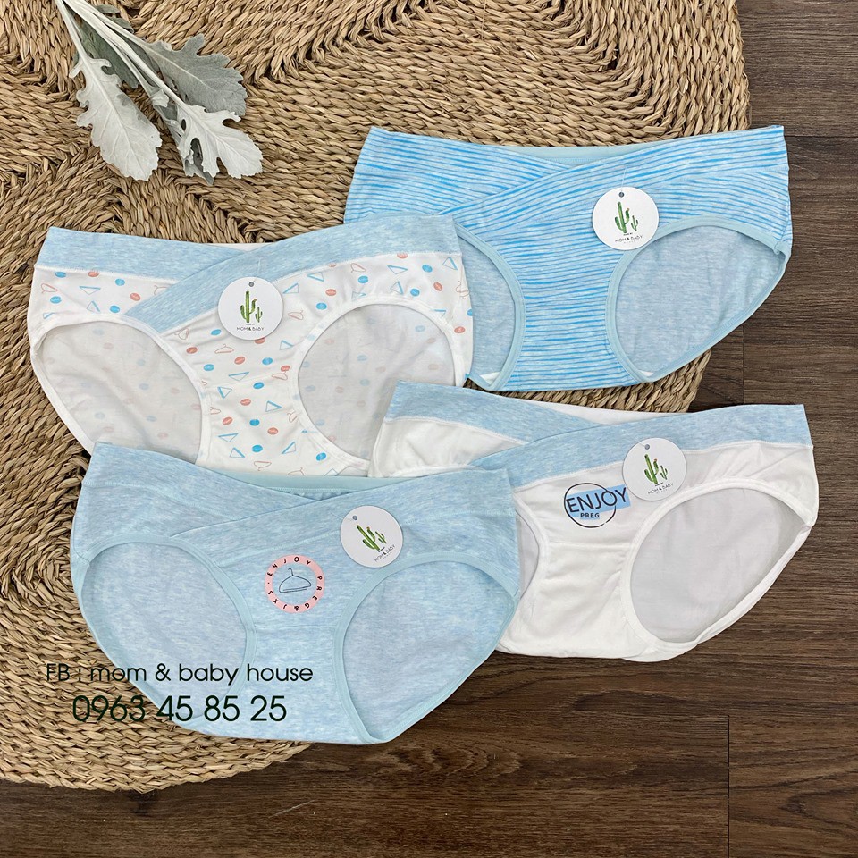 Set 4 quần lót cạp chéo đáy trắng thun cotton mềm