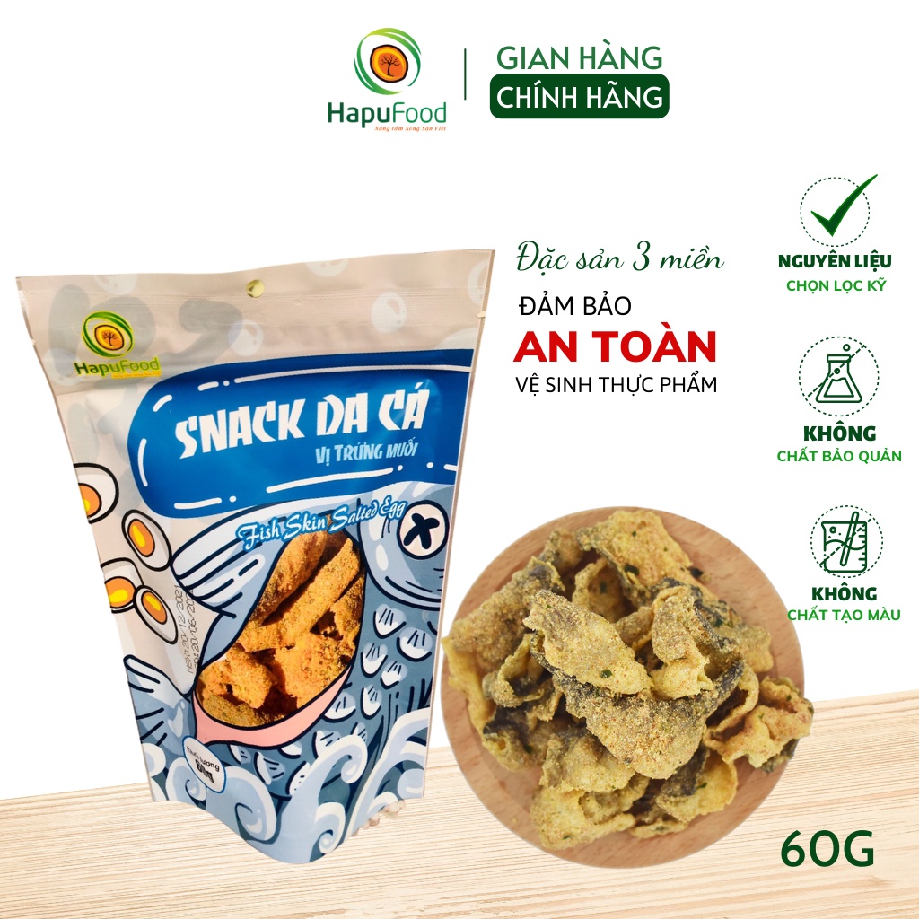 Snack da cá trứng muối 60gram HAPUFOOD thơm ngon, đảm bảo ATVSTP