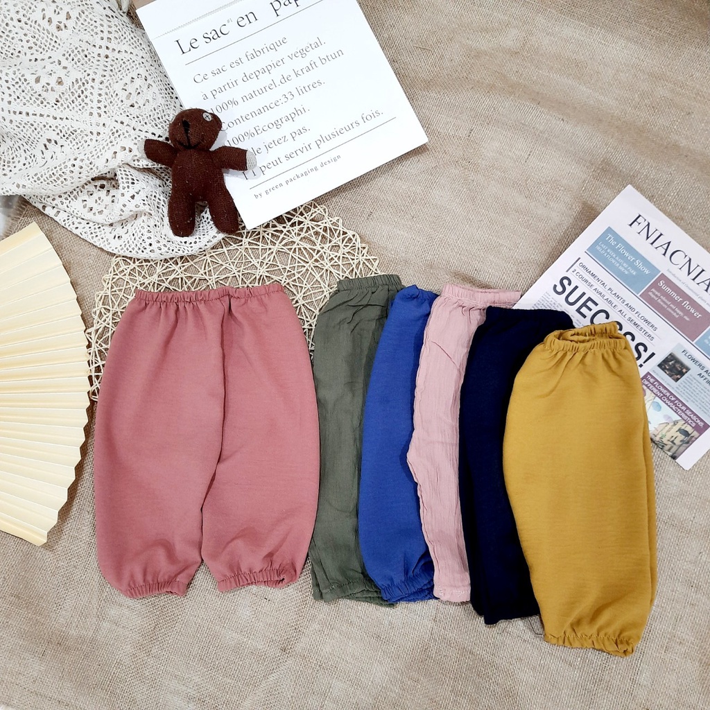 Quần dài bé trai và quần dài bé gái 7 đến 18 kg vải đũi - quần chục bé trai và quần chục bé gái