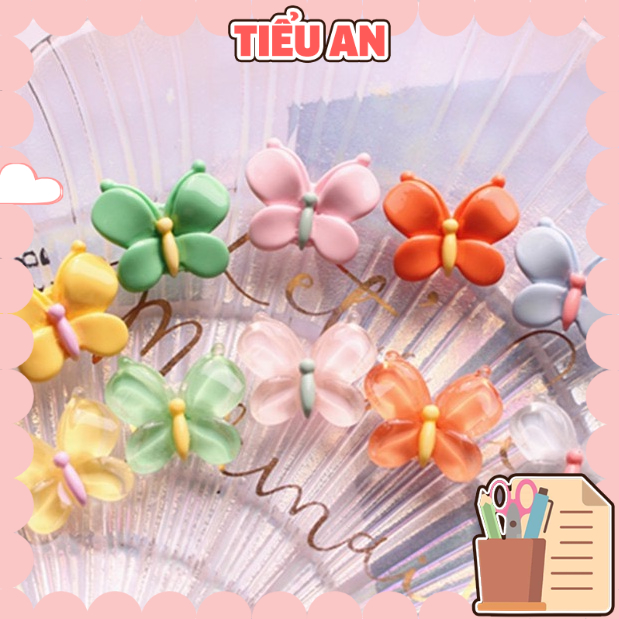 Charm (C130) / Dụng Cụ Charm Trang Trí [Ko Keo &amp; Nút] Hình Bướm 3D (1.5 cm) - Giá 1 cái