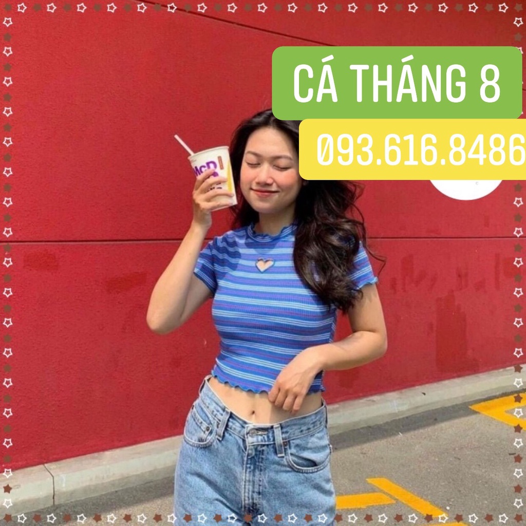 áo thun croptop khoét tim A228