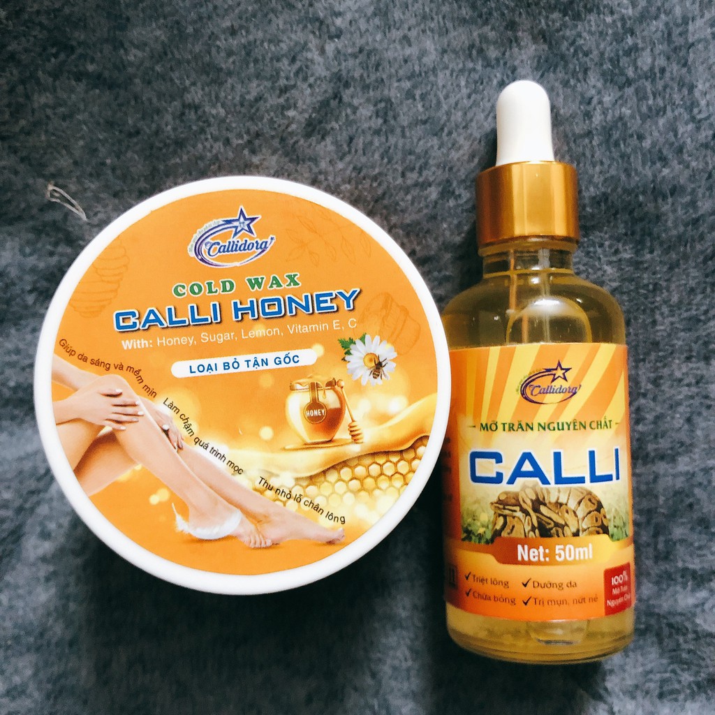 Combo wax lông nách an lành bikini ria mép Calli Honey tặng 50 tờ giấy wax lông + 2 que wax - WCH