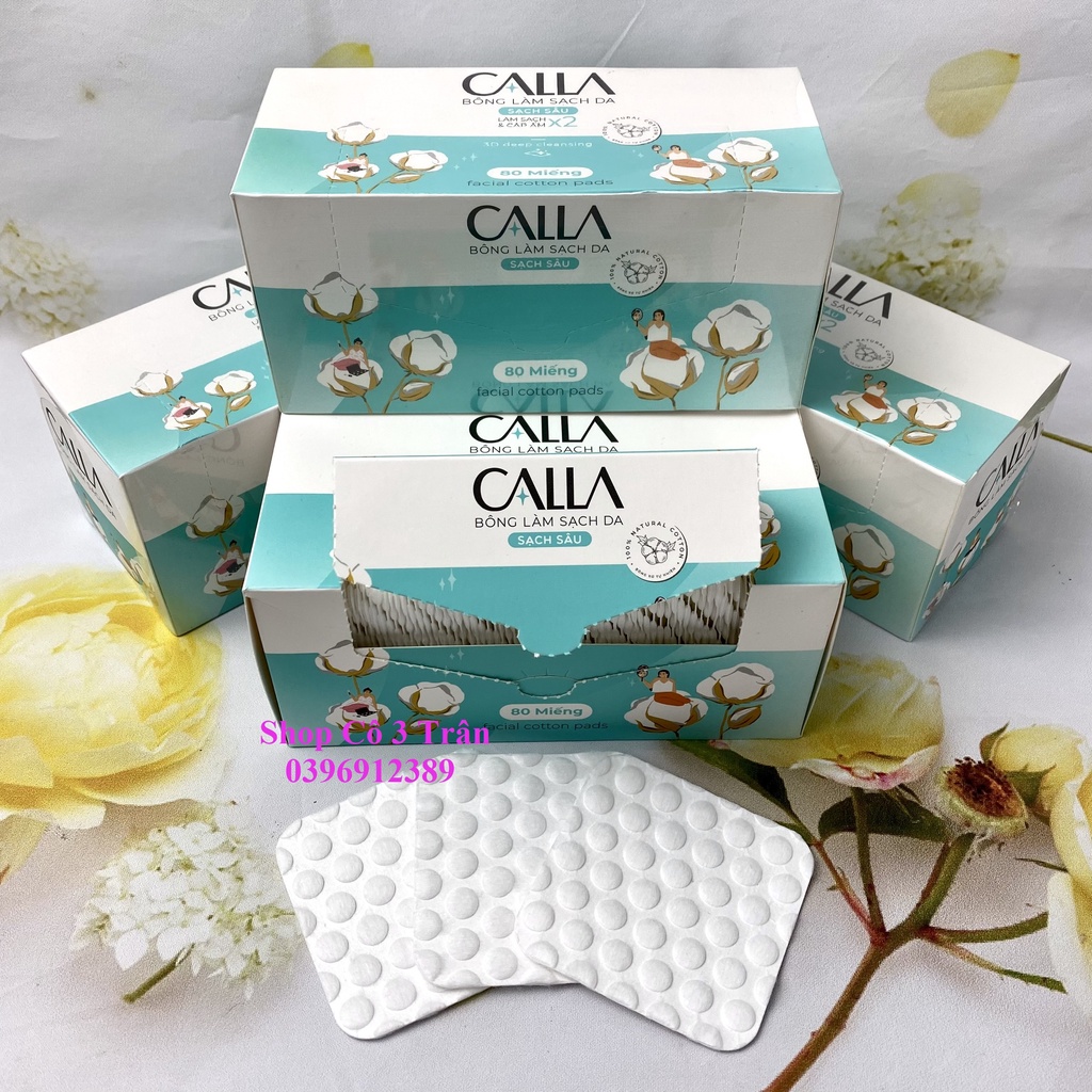 Bông Tẩy Trang Hạt Massage CALLA 80 Miếng/ Hộp