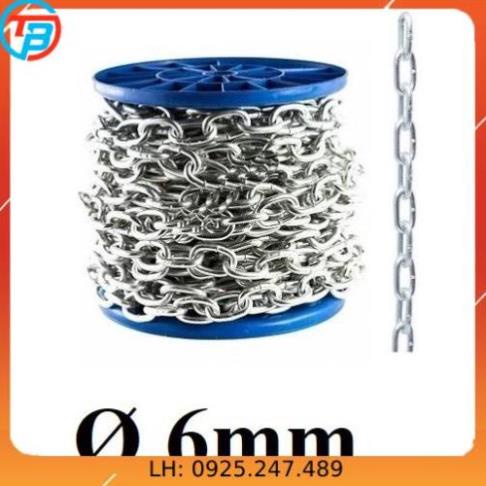 Dây xích sắt mạ kẽm [ Phi 6mm ] CÁP THÉP Thái Bình VinàN