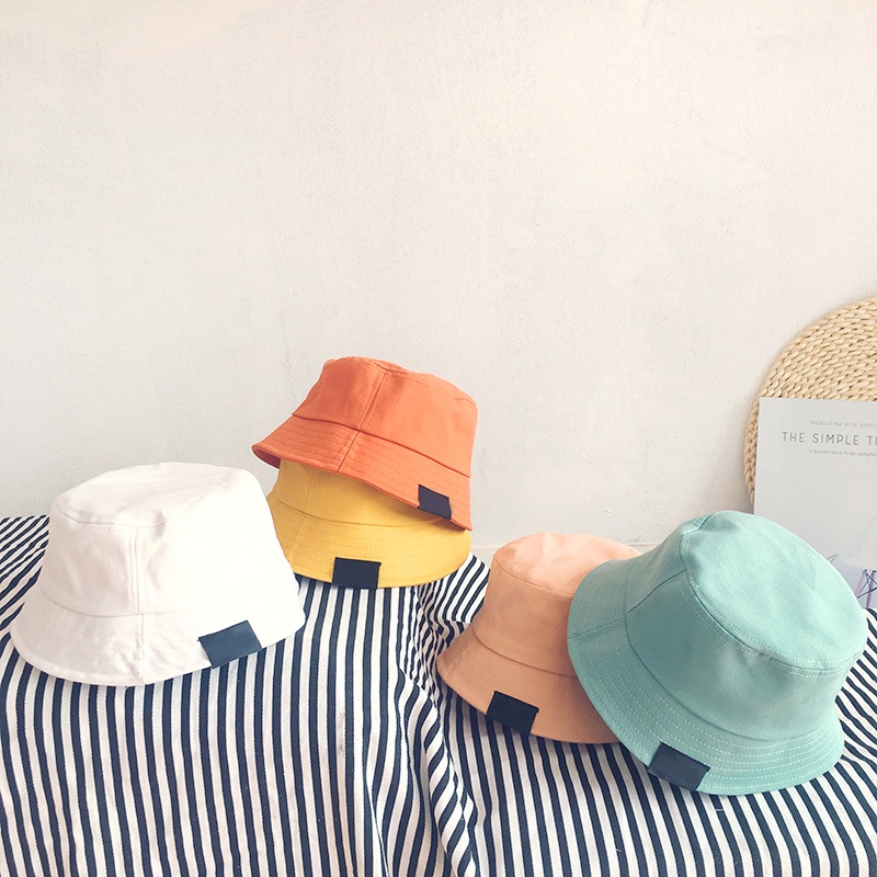 Nón Bucket Chất Cotton Màu Sắc Trơn Cho Bé