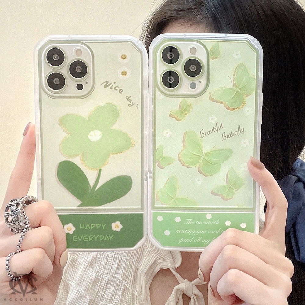 Ốp Điện Thoại TPU Mềm Trong Suốt Có Đế Đỡ Hình Bướm Cho iPhone 11 12 13 Pro Max XS Max XR X 6 6S 7 8 Plus SE 2020 11Pro 12Pro