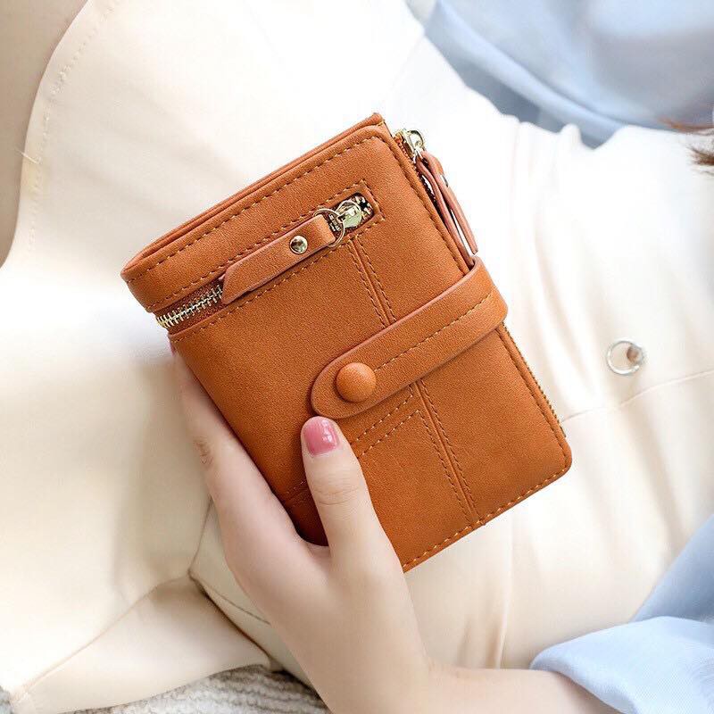 Tặng Nước Hoa 💖 Ví Nữ Ngắn Cầm Tay Nhỏ Gọn Kiểu Dáng Đẹp Da PU Cao Cấp