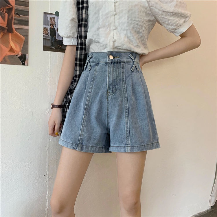 Quần Short Jeans Lưng Cao Thời Trang Cho Nữ