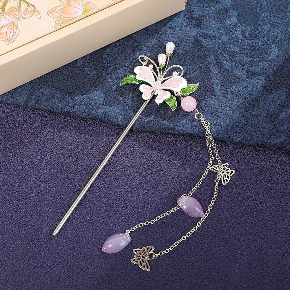 Trâm Cài Tóc Hình Bướm Hoa Phong Cách Trung Quốc Cổ Điển Dễ Thương VANES1