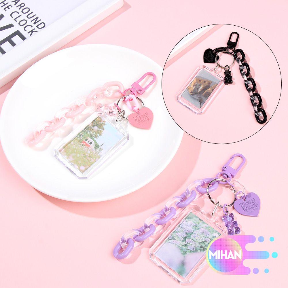 Vỏ bọc bảo vệ thẻ ID/ thẻ tên kèm móc khóa bằng acrylic màu kẹo MIHAN1