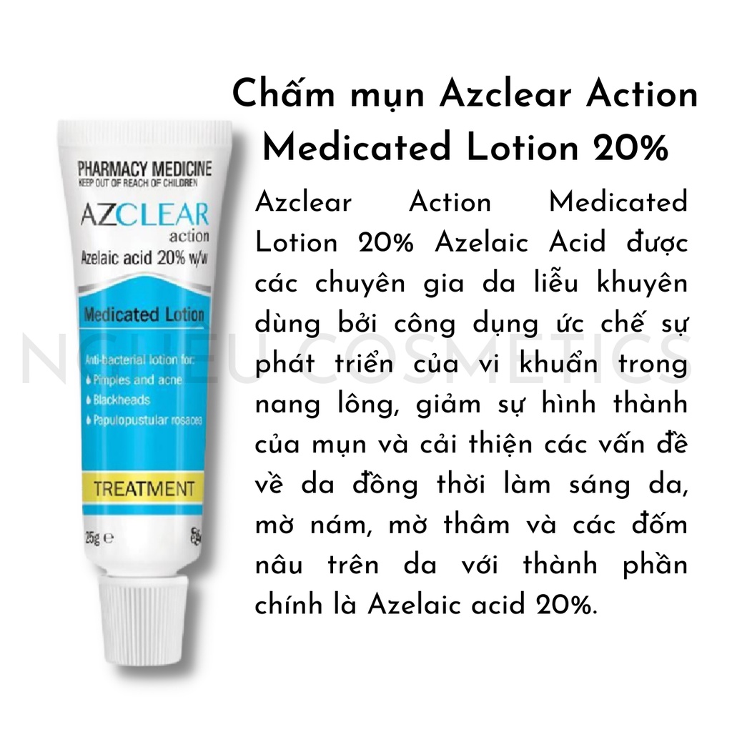Kem Dưỡng Giảm Mụn Sưng Viêm Mờ Thâm Azclear 20% Azelaic Acid Lotion