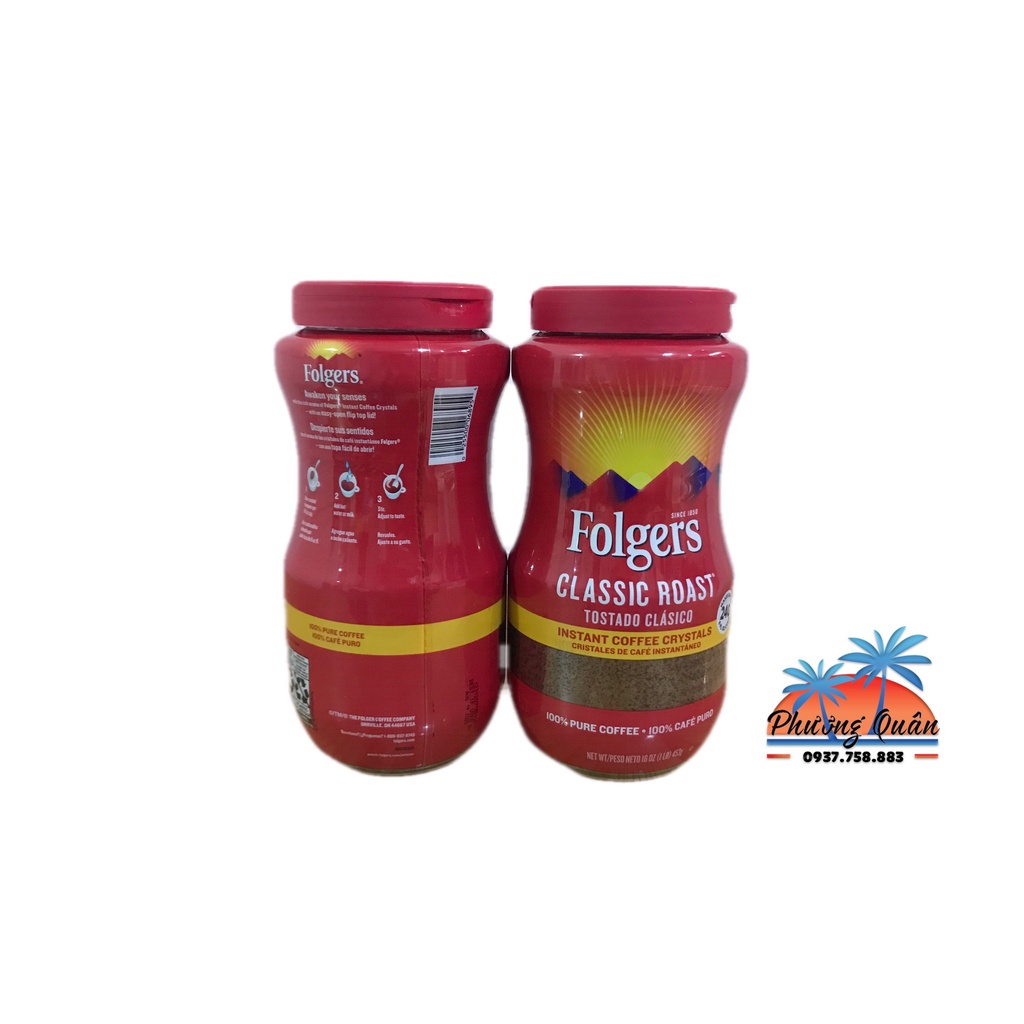 CÀ PHÊ HÒA TAN FOLGERS Classic Roast kiểu Cổ Điển 240 cup
