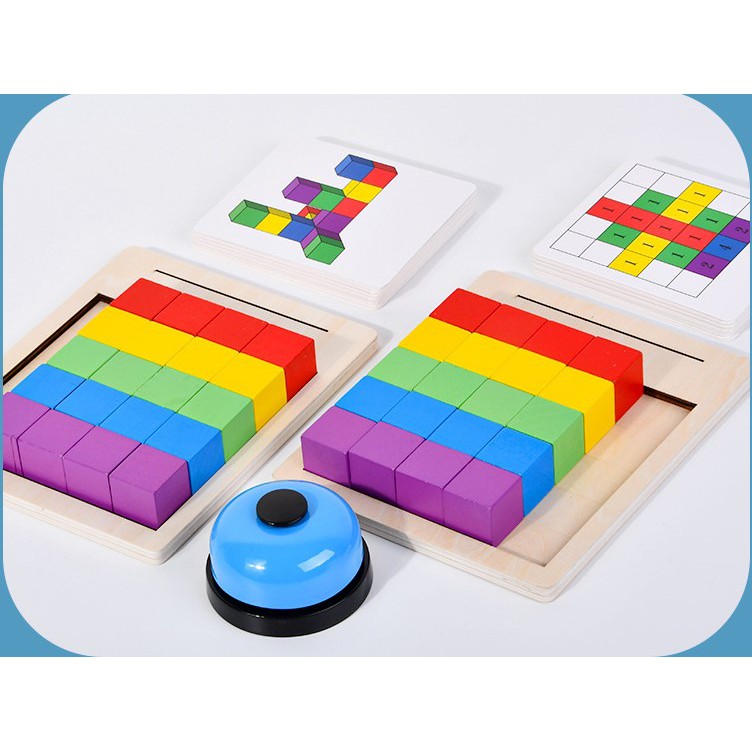 [PHÁT TRIỂN TƯ DUY] Đồ chơi xếp hình bằng gỗ cho bé [Trận chiến Rubik Cube] 1 người chơi MasterKids