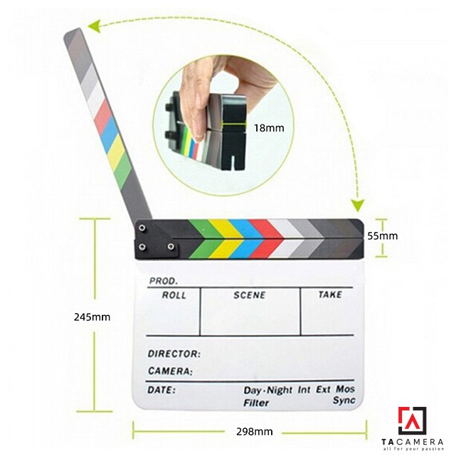 Bảng Clapper Board - Phụ Kiện Quay Phim Chụp Ảnh - Nhựa 25x30cm