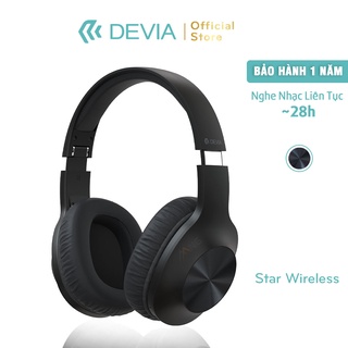Tai Nghe Bluetooth Không dây chụp tai Headphone DEVIA Star có mic nghe nhạc liên tục 28H Hàng chính hãng
