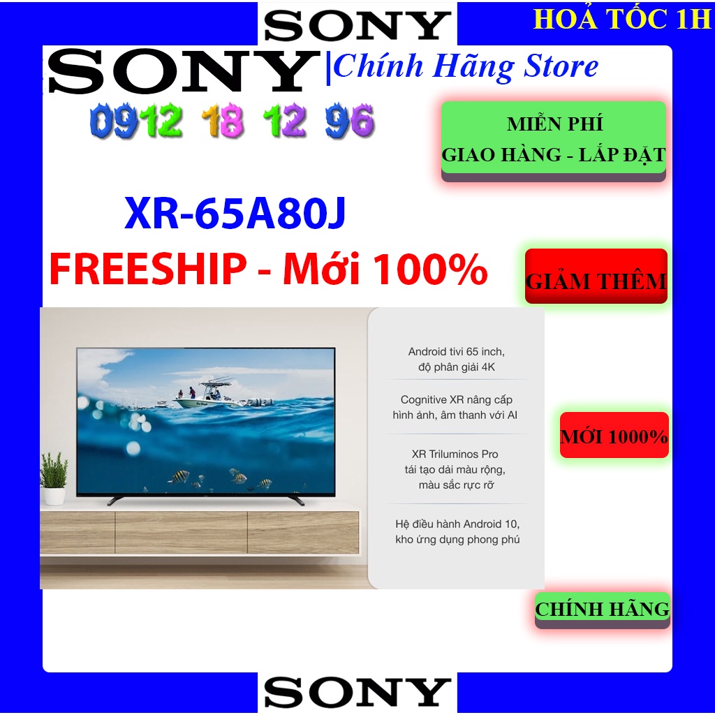 Android Tivi OLED Sony XR-65A80J 4K 65inch - 65A80J