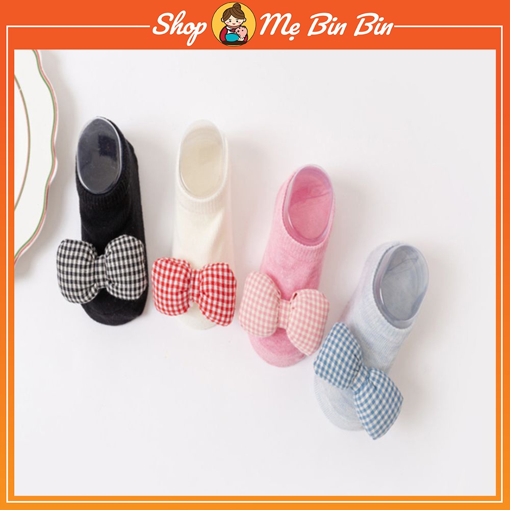Tất họa tiết nơ sang chảnh cho bé gái chất liệu cotton mềm mại