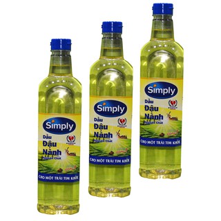 Dầu Ăn Simply Đậu Nành 1L Combo 3 Chai