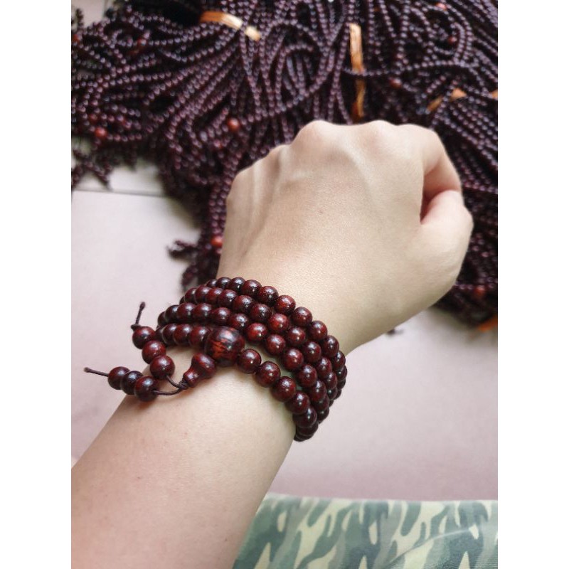 Tràng 108 hạt gỗ hương có tua đẹp 6ly, 8ly