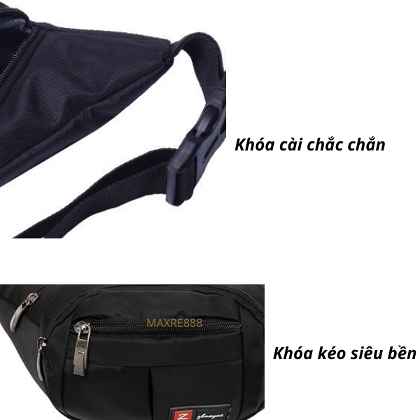 Túi đeo bụng, đeo chéo đa năng S-SPORT, chống nước nhiều ngăn tiện dụng đi chơi đi làm