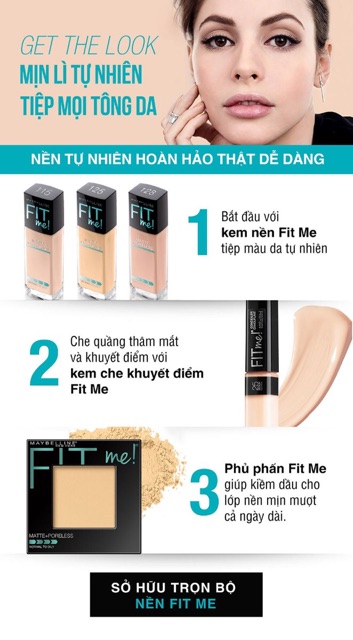 Kem Nền Mịn Lì Maybelline Fit Me Matte Poreless Foundation Pump  30ml | BigBuy360 - bigbuy360.vn