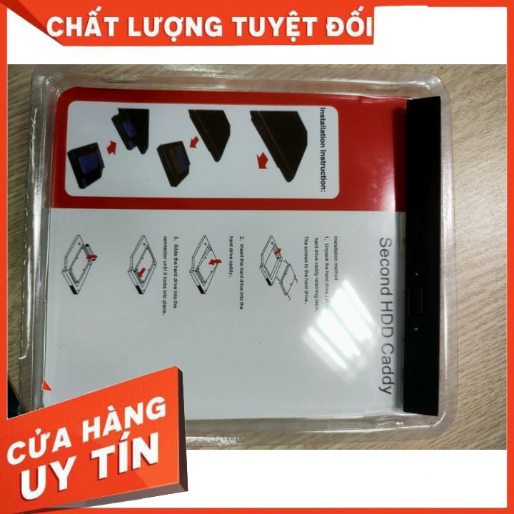 Caddy Bay Chuẩn SATA Dùng Để Lắp Thêm 1 Ổ Cứng / SSD Qua Khay CD/DVD