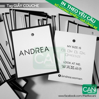500 cái tag 4.5x5.5cm in theo yêu cầu _ Tag giấy treo quần áo _ In theo thiết kế riêng, in theo logo riêng