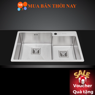 Chậu rửa chén inox Malloca MS 620T, bồn rửa bát inox 304, Vách ngăn thấp, Cam kết chính hãng