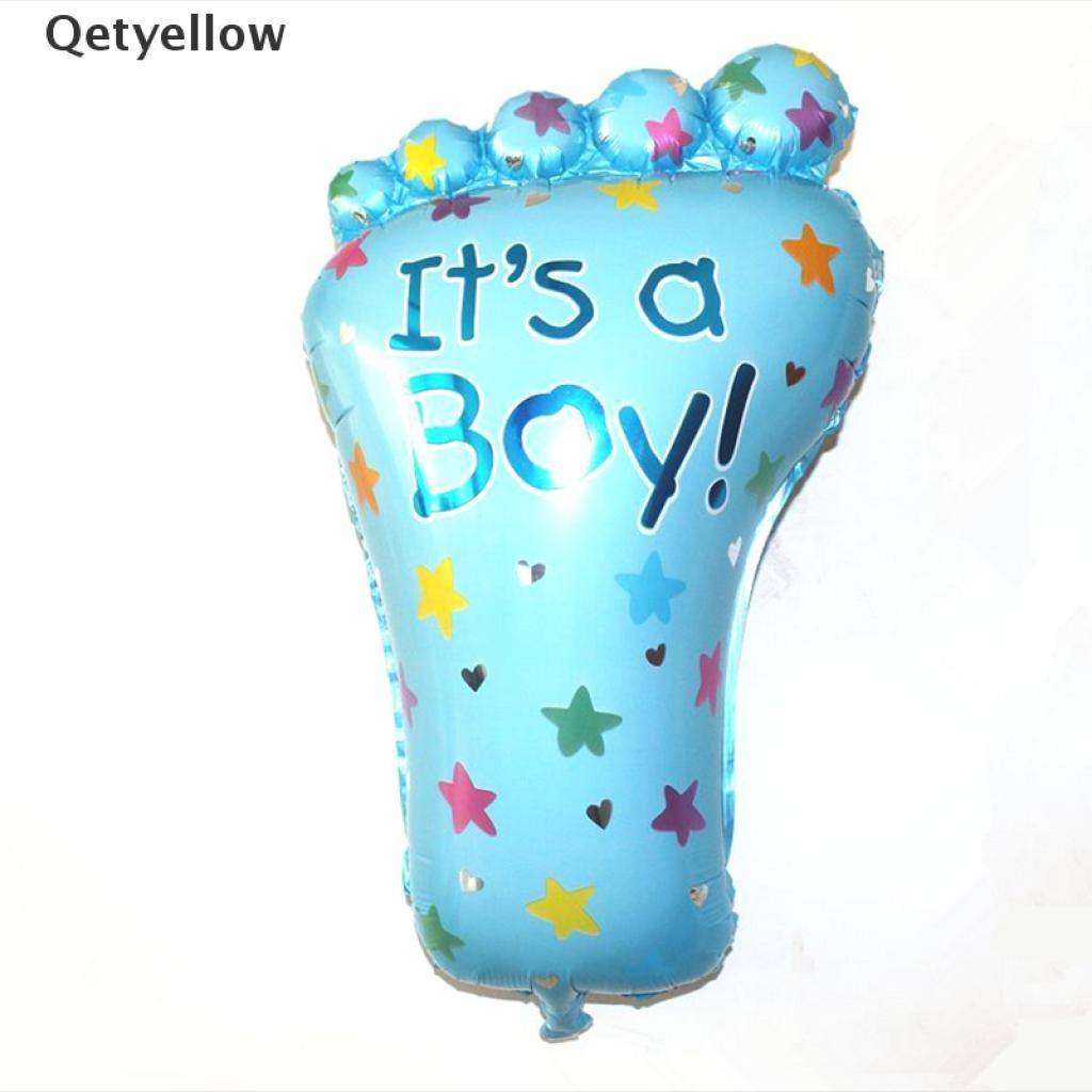 Qetyellow 1 X Boy Girl Lovely Feet Ballon Baby Shower Foot Foil Balloons Party Decoration VN