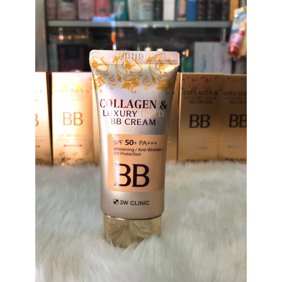 Kem Nền Trang Điểm Collagen & Luxury Gold BB Cream SPF50 PA+++ 3W Clinic 50ml