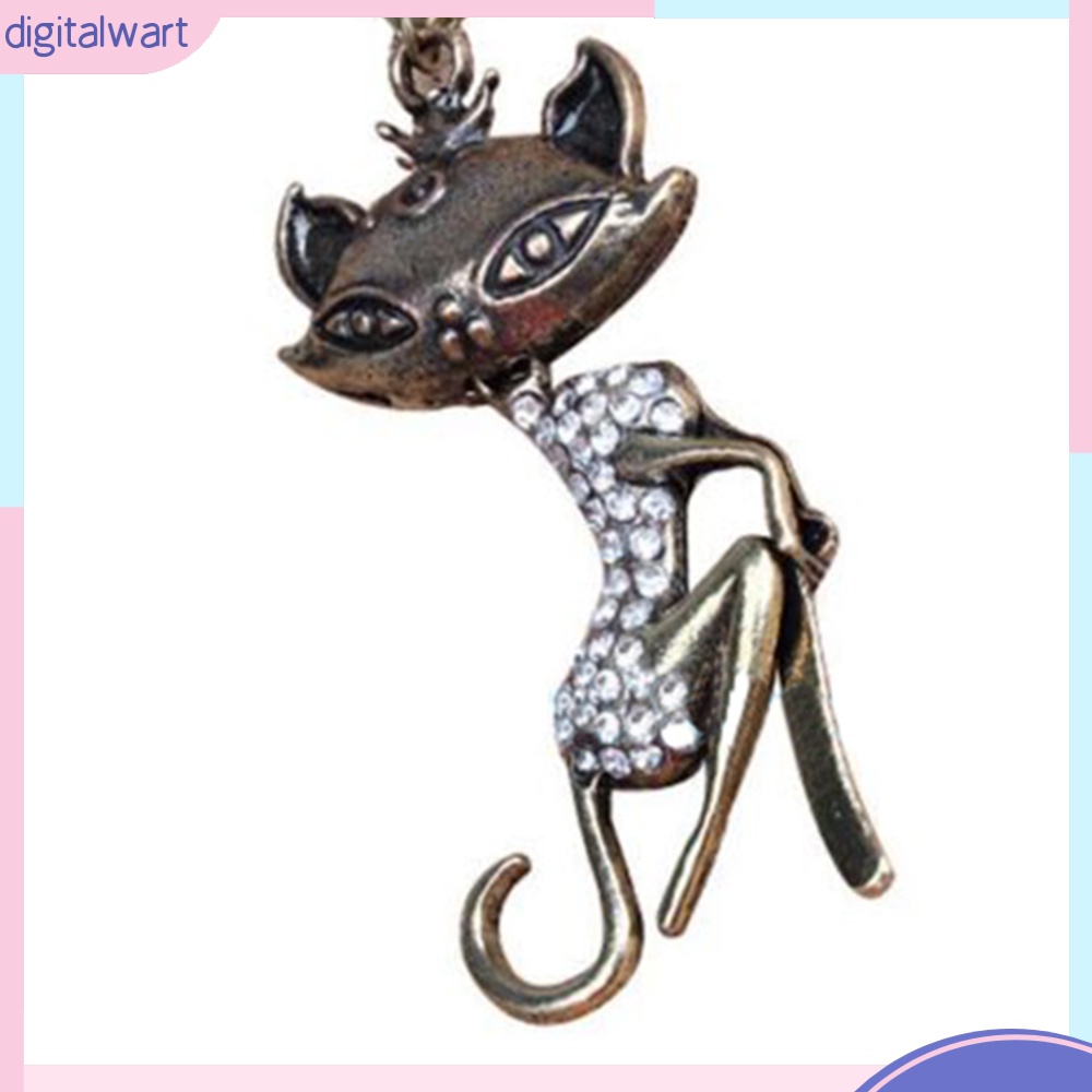 Dây chuyền hình mèo đính đá phong cách quyến rũ thanh lịch dành cho nữ