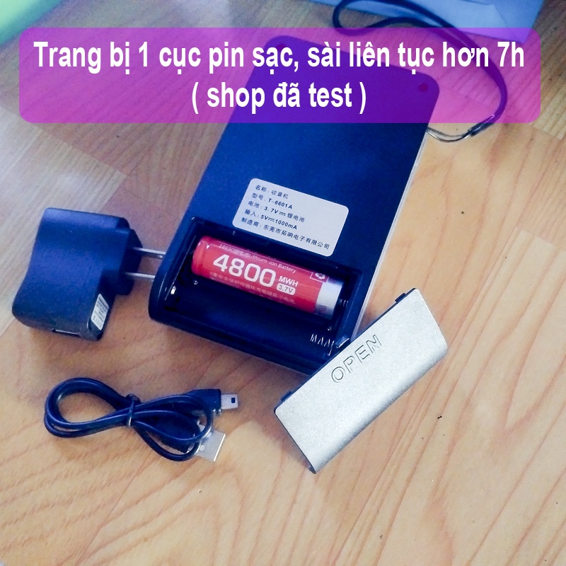 Máy nghe đài AM / FM Loa to pin sạc T-6601