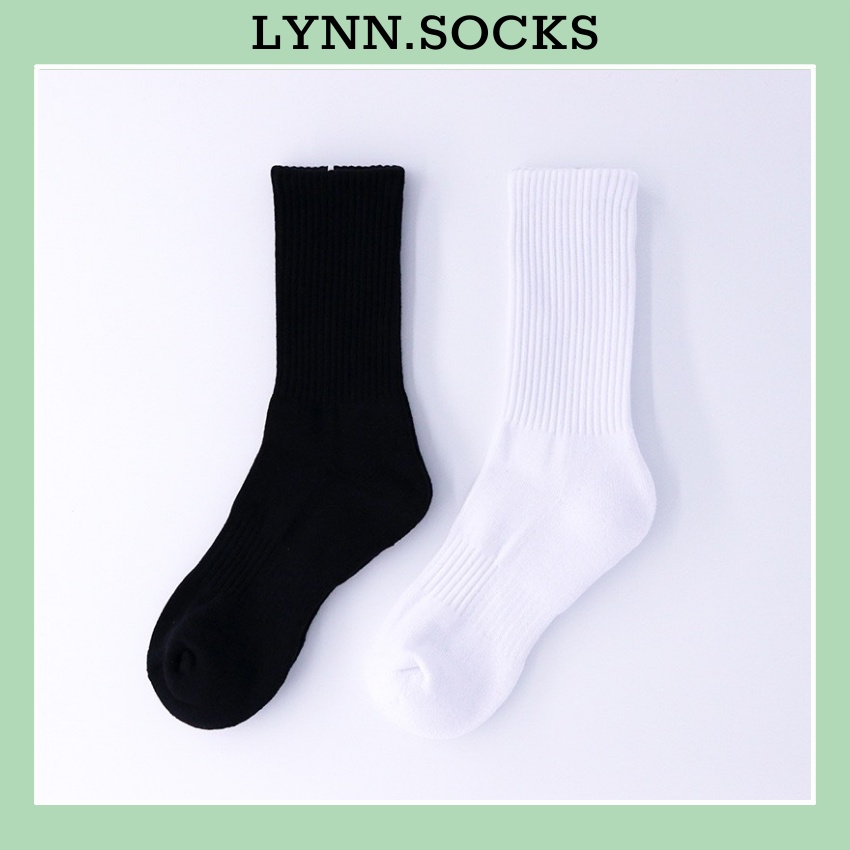 Vớ cổ cao nam nữ bắp trơn hàn quốc tất dài basic đơn giản cotton thời trang đẹp LYNN VC065