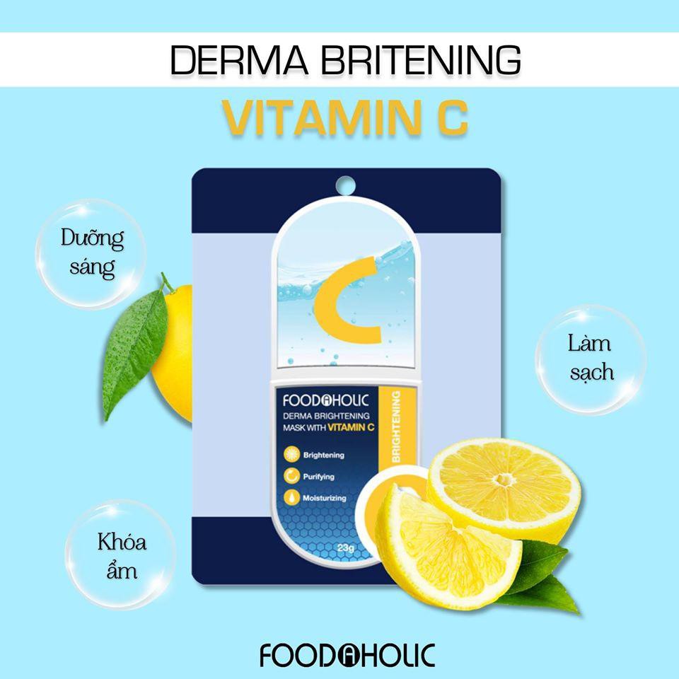 [Mã FMCGMALL -8% đơn 250K] Mặt Nạ Dưỡng Ẩm, Sáng Da Chiết Xuất Vitamin C Foodaholic Derma Brightening Mask 23g | BigBuy360 - bigbuy360.vn