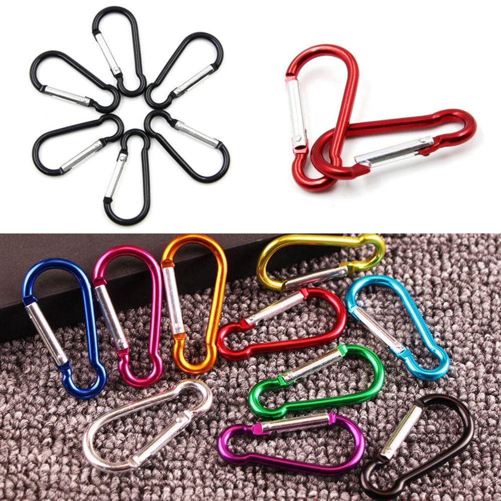 Set 2/5 Móc Khóa Hợp Kim Nhôm 7 Màu Dùng Cắm Trại Leo Núi Tiện Lợi